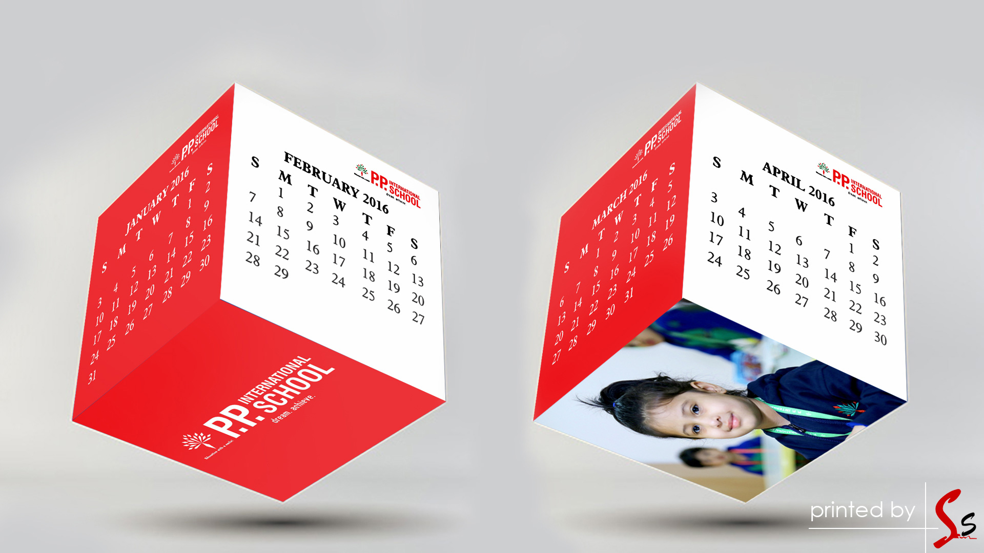 PP International School Cube Calendar Printing