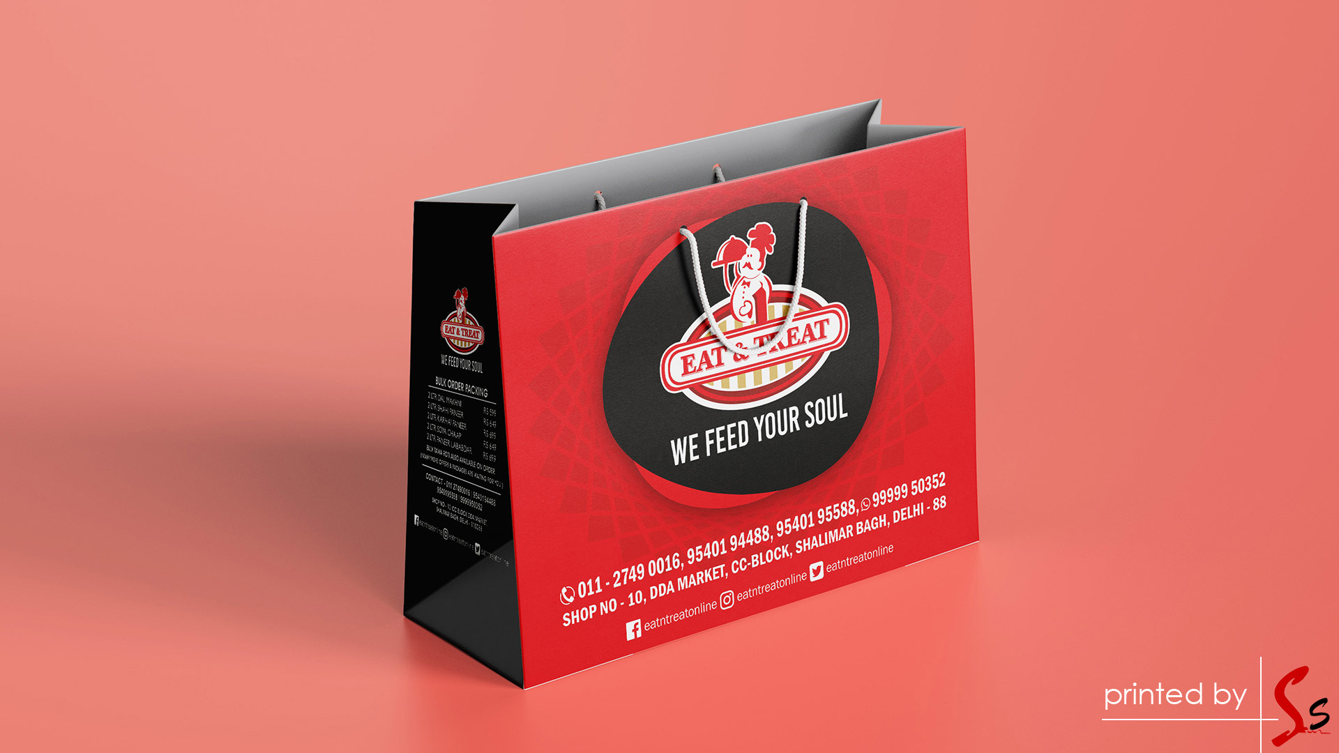 Eat and Treat Carry Bag Printing
